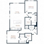 Floor plan for 2 beds, 2 baths, 1220 sqft
